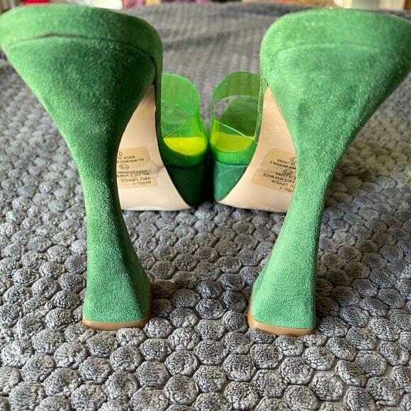 Chase & Chloe Lucite green slip on platform heels. Size 7.5 - Picture 8 of 11